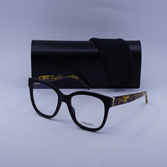 Saint Laurent SLM97 008 Square Eyeglasses - Black Havana 54mm - Picture 1 of 9